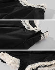 WARDEN EDGE Lace Trim Bubble Mini Skirt With Layered Ruffle Hem