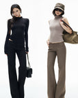 IAMXIAA Low-Rise Raw-Edge Tailored Flared Pants