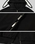 Rase le sol Ensemble sweat à capuche oreilles de lapin et pantalon large