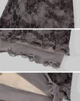 Hydrae Buckle Collar Moto Jacket & Layered Lace Skirt Set