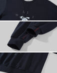 WARDEN EDGE Off Duty Graphic Sweatshirt & Lace Ruffle Mini Skirt Set