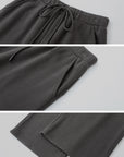 IAMXIAA Faux Fur Hooded Zip-Up Hoodie and Wide-Leg Sweatpants Set