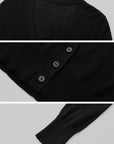 IAMXIAA Sheer V-Neck Cropped Knit Cardigan