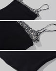 0122stepll Leopard Trim Slim Fit Spaghetti Strap Cami Top