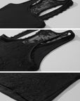 0122stepll Floral Lace Panel Racerback Tank Top