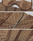 DreamyNerd Cocoa Dot Mesh Two-Piece Set - PINKPARKS