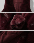 ROVENTE Faux Fur Vest with Detachable Flower