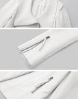 IAMXIAA Veste biker ajustée avec col en maille et zip asymétrique