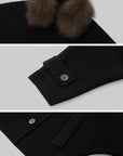 IAMXIAA Fur Collar Oversized Double-Breasted Short Coat