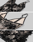 ROVENTE Lace Sequin Sheer Bodycon Maxi Dress