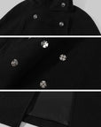 Hydrae Military Inspired Wool Cape Coat With Double Breasted Button Detailing