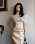 Hydrae Sheer Turtleneck Short Sleeve Top