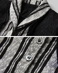 DOINDULGE Textured Striped Collar Shirt
