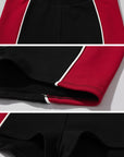 WARDEN EDGE Contrast Trim Fitted Shorts – Red and Black Sporty Micro Bottoms