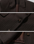 ROVENTE Tailored Pinstripe Suit Set with Blazer Corset and Wide Leg Pants