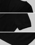 IAMXIAA ディープVフィットクロップドニットTシャツ