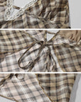 ROVENTE Plaid Sheer Cami Top and Flowy Midi Skirt Matching Set - PINKPARKS