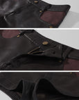 Rase le sol Veste en cuir à panneaux asymétriques & Short Ensemble