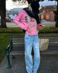 Rase le sol Pantalon en denim à jambes larges déstructuré