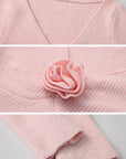 DreamyNerd Rosebud Knit Ribbed Top - PINKPARKS