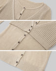 IAMXIAA Layered Sheer Ribbed Knit Cardigan