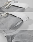 Rase le sol Contrast Raglan Graphic Long Sleeve Top & Low-Rise Shorts Set