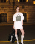 0122stepll T-shirt oversize à imprimé sac