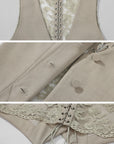 ROVENTE Tailored Vest with Lace Panel Back - PINKPARKS