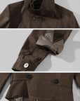 WARDEN EDGE Distressed Suede High-Neck Cropped Jacket