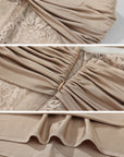 ROVENTE Sculpted Lace-Panel Maxi Dress - PINKPARKS