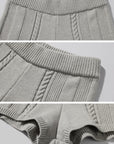 Rase le sol Cable-Texture High Waist Knit Shorts