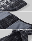 WARDEN EDGE Plaid Graphic Asymmetrical Draped Corset Top