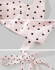 Rase le sol Polka-Dot Satin Little Devil Tie Bonnet - PINKPARKS