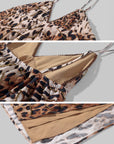 ROVENTE Leopard Beaded Handkerchief Camisole Top