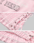 DreamyNerd Blush Lace Up Tee
