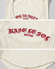 Rase le sol Ribbed Embroidered Tank Top