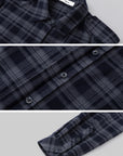 IAMXIAA Chemise à carreaux foncés avec épaulettes