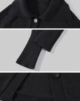 WARDEN EDGE Cable-Knit Oversized Collar Cardigan