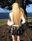 Rase le sol Tartan Plaid Ruffled Micro Skirt with Built-In Shorts