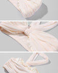Rase le sol Ruched Halter Top & Draped Maxi Skirt Set