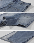 0122stepll Deconstructed Asymmetric Denim Midi Skirt