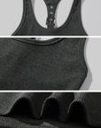 WARDEN EDGE Sculpted Rib Tank Top with Harness Back Detail - PINKPARKS
