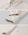 Hydrae Ivory Sheer Tailored Point-Collar Long-Sleeve Shirt
