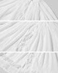 Hydrae シアーラッフルブラウス タイフロント フローニーシフォントップ ロマンティック 軽量 レイヤリングシャツ