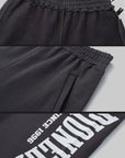 WARDEN EDGE Retro Letter Print Baggy Sweatpants - PINKPARKS