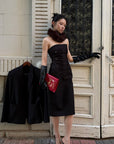 Hydrae Robe midi bustier inspirée du corset avec détails lacés brodés