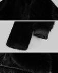 ROVENTE Oversized Sculptural Shoulder Faux Fur Cropped Jacket with Voluminous Sleeves