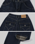 WARDEN EDGE Washed Low-Rise Barrel Jeans