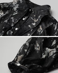 DOINDULGE Sheer Texture Shirt & Long Skirt Set with Abstract Shadow Print