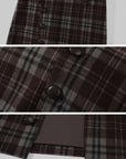 Hydrae Lace-Up Open-Back Top & Asymmetric Plaid Skirt Set